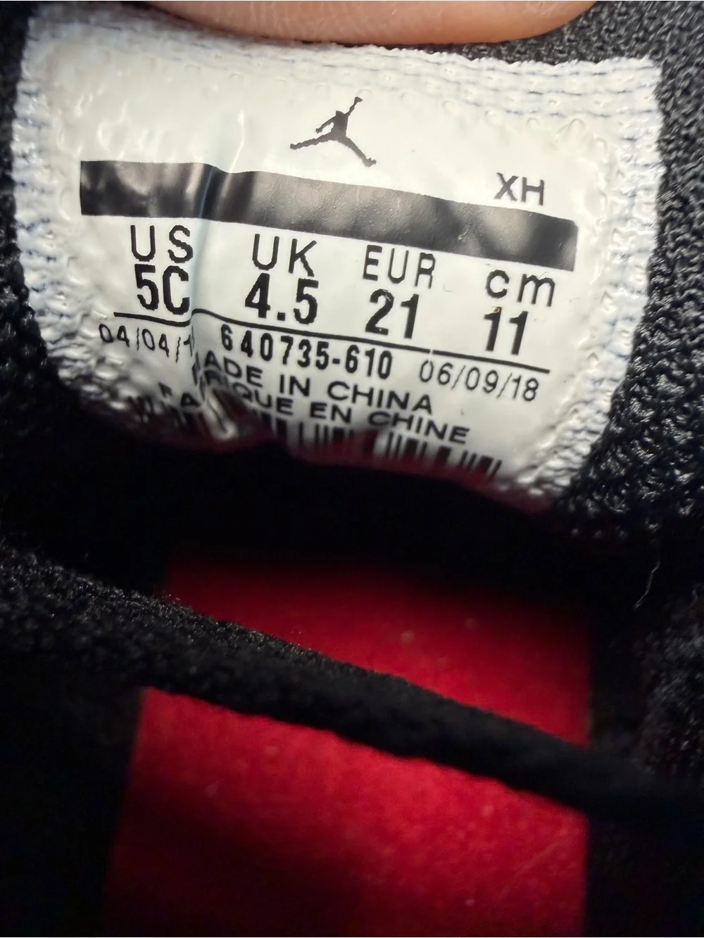 Kids Red and Black High-Top Jordans